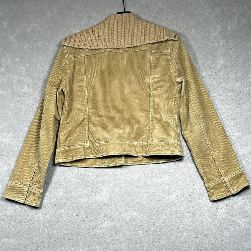 Vintage J Crew Corduroy Jacket Women’s Small Knit Snap Up Shawl Collar Y2K 90’s
